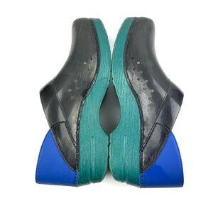 Dansko Translucent Clogs 41 Black Green Blue Slip On Rubber Professional Shoes